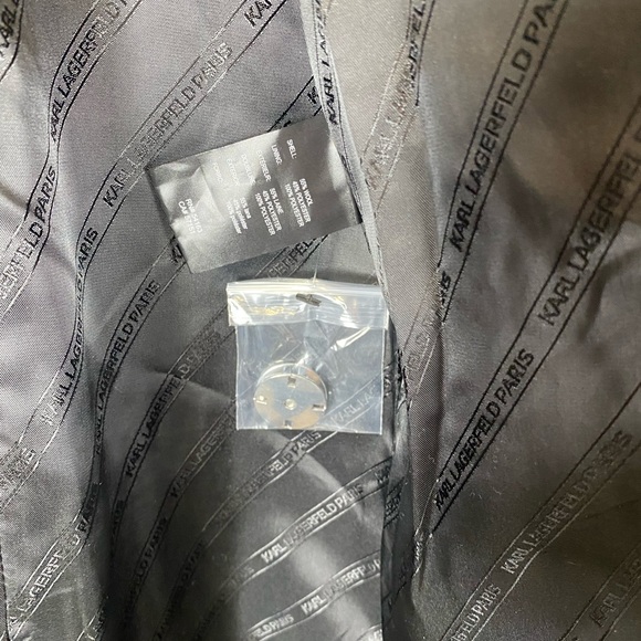 Karl Lagerfeld Tweed Belted Long Coat size Large - Picture 14 of 14